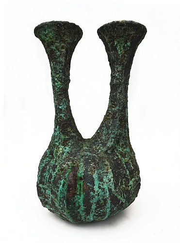 Double Neck Vase with Blue-Green Patina, 2020