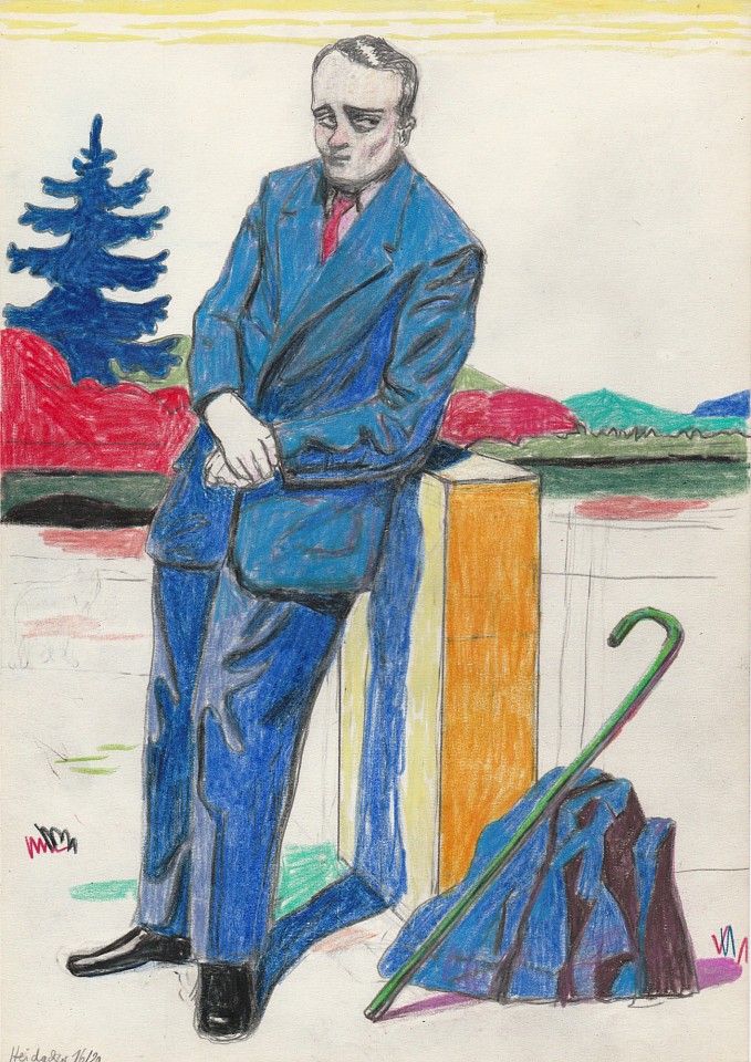 Stephanus Heidacker, Man In Blue Suit, 2020
graphite & colored pencil on paper, 12" x 8" unframed
figurative, contemporary, bright colors, earth colors, humorous
STEPH-353
Price Upon Request