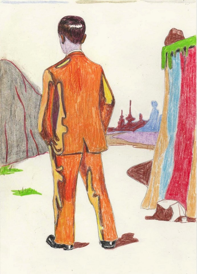 Stephanus Heidacker, Man in Orange Suit, 2017
graphite & colored pencil on paper, 11.5" x 8.25" unframed
figurative, contemporary, bright colors, earth colors, humorous
STEPH-362
Price Upon Request