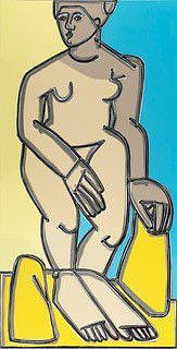 America Martin, Sculpture Study in Yellow and Blue, 2021
Oil and acrylic on canvas, 72" x 36", 73" x 37" framed 
ACM 439
Price Upon Request