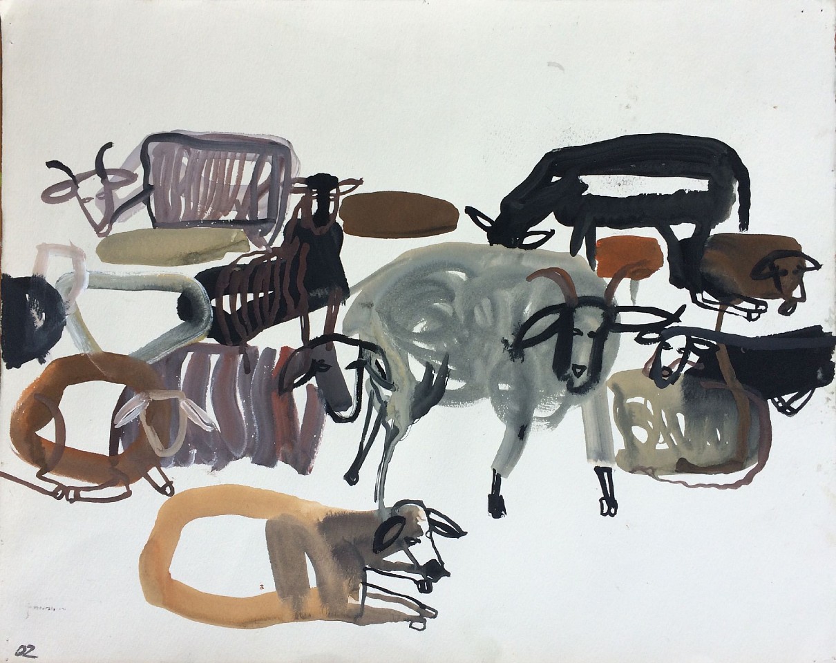 Olena Zvyagintseva, Dark Sheep-2, 2020
gouache on paper, 15.5" x 19.5", 26.5" x 31.375" framed
OZ 606
Sold