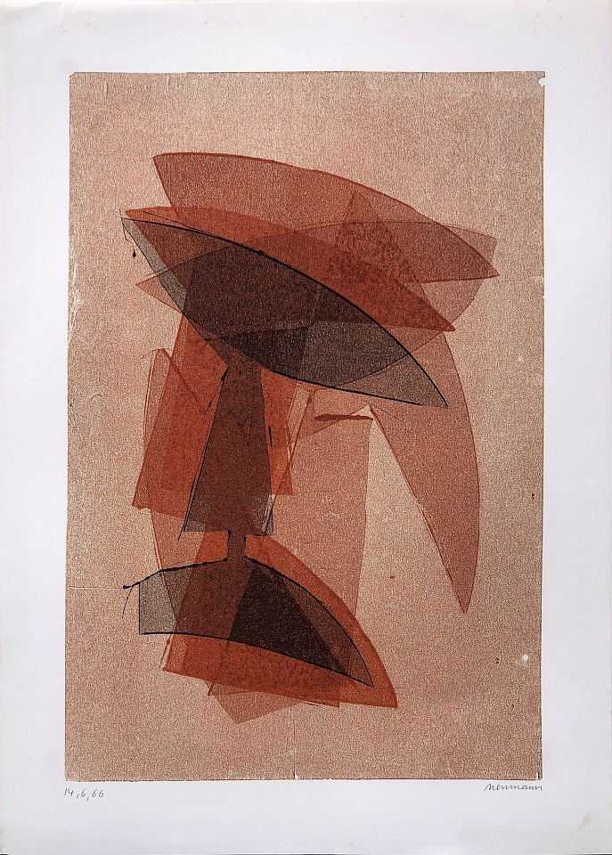 Otto Neumann 1895-1975, Abstract Composition, 1966
monotype on paper, 24.5" x 17.5", 35.25"x 28" framed
OT 080036
Price Upon Request