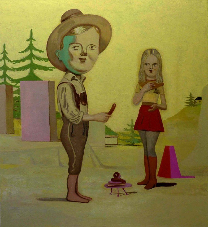 Stephanus Heidacker, (Untitled) Painting With Sausage, 2009
oil on canvas, 70" x 64"
figurative, contemporary, bright colors, earth colors, humorous
STEPH-371-Location-Berlin
Price Upon Request