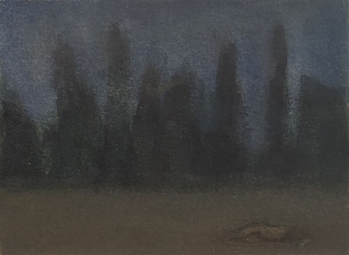 Chuck Bowdish 1959-2022 - Night with Figure and Trees