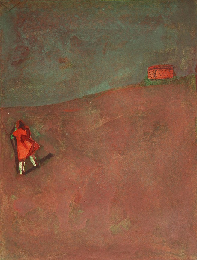 Chuck Bowdish 1959-2022, Red Dress on Russett Hill
watercolor on paper, 6"" x 4.5"unframed
CB 349
Price Upon Request