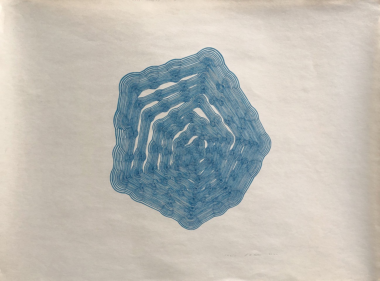 Stewart Helm, Blue Chain, 2022
Blue ink on paper, 19.5"x 27.5"
SH-648
Price Upon Request