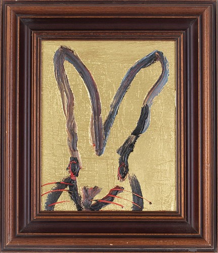 Exhibition: HUNT SLONEM SOLO SHOW, Work: Untitled Bunny on Gold Metallic, 2019