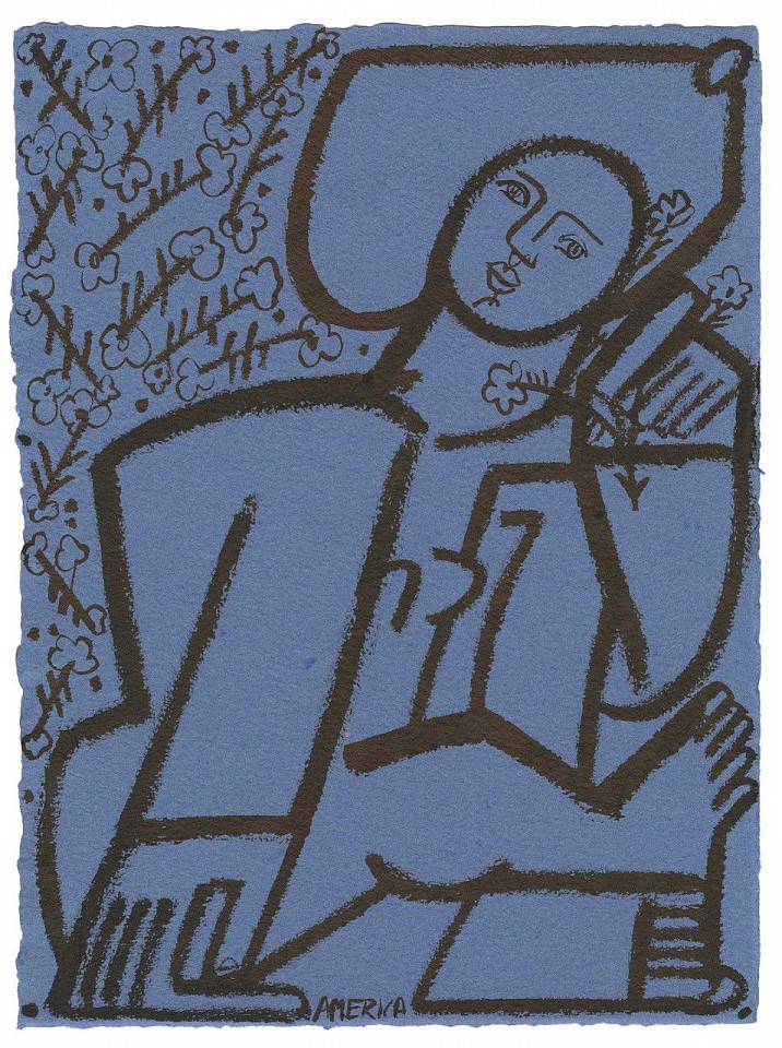 America Martin, Woman Seated, 2022
Ink on blue on paper, 11"x 15",13"x 17" framed
ACM 478
Price Upon Request