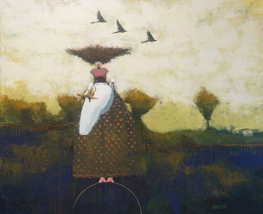 Cathy Hegman, Big Skirt: As the Crow Flies, 2022
acrylic on canvas, 58"x 69", 60.5"x 71" framed
CH 148
Price Upon Request