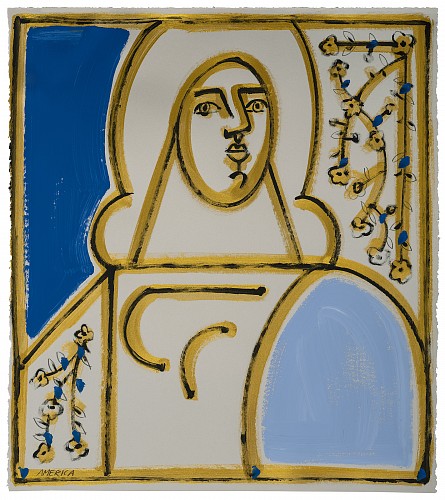 Exhibition: SOLO SHOW:AMERICA MARTIN, Work: Woman in Blue and Gold, 2024