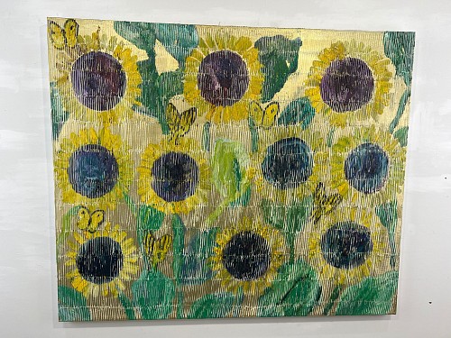 Sunflowers & Sulphurs & Swallowtails, oil on canvas, 2023