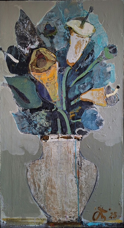 Serhiy Hai, Still Life (Blue), 2025
43" x 24" unframed
Oil, acrylic on canvas
SY 141
Sold
