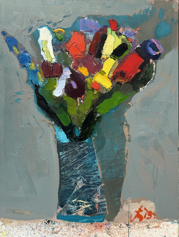 Serhiy Hai, Untitled, Modern Multicolored Flowers in Vase, 2025
47" x 35", unframed
Oil, acrylic on canvas
SY 146
Price Upon Request