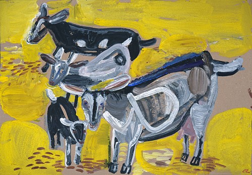 Olena Zvyagintseva -&nbsp;Goat with Three Kids, 2023