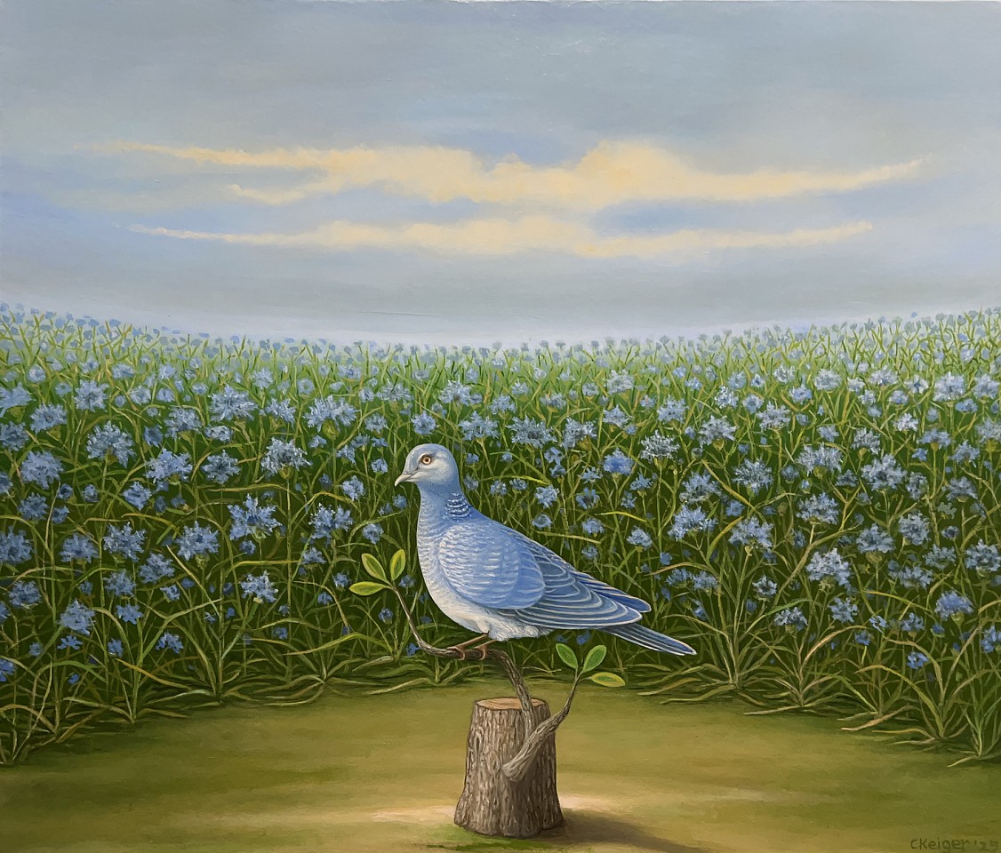 Charles Keiger, Blue Dove and Cornflowers, 2025
22" X 26", 25" X 29" framed
Oil on canvas
CK 707
Price Upon Request