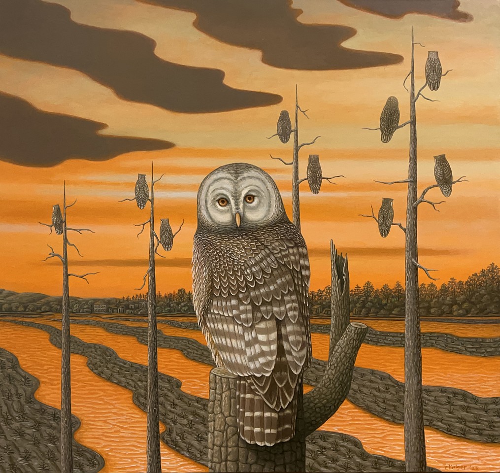Charles Keiger, Calling the Birds (Owls), 2025
28" x 30", 31" x 29" framed
Oil on canvas
CK 708
Price Upon Request