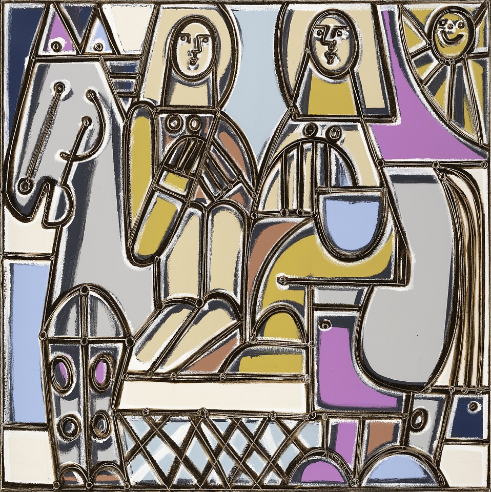 America Martin, Ladies on Horse Back, 2026
40" x 40", 41.5" x 41.5" framed
Oil & acrylic on canvas
ACM 589
Price Upon Request