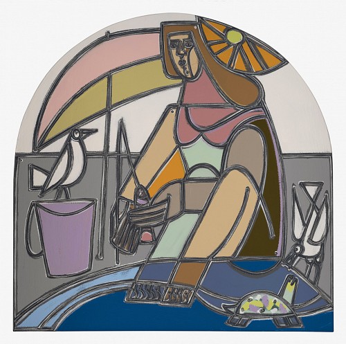 ACM 595 (TEMP) Fish on Line 2025 oil,acrylic,canvas 60x60