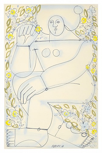 Pastel and & Ink On Paper