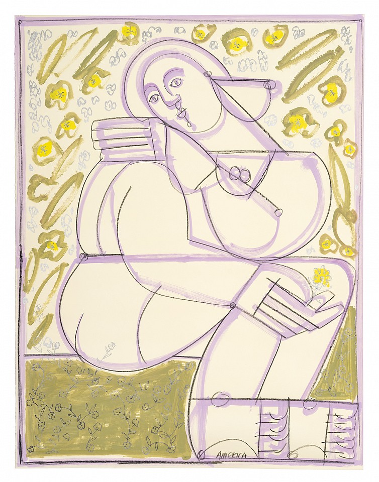 America Martin, Happy Under Yellow Flowers, 2026
26" x 20", 29" x 23" framed
Pastel and & Ink on Paper
ACM 610
Price Upon Request