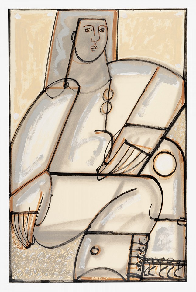 America Martin, Dawn in Cream & Gray, 2026
40" x 26", 43" x 29" framed
Pastel and & Ink on Paper
ACM 605
Price Upon Request